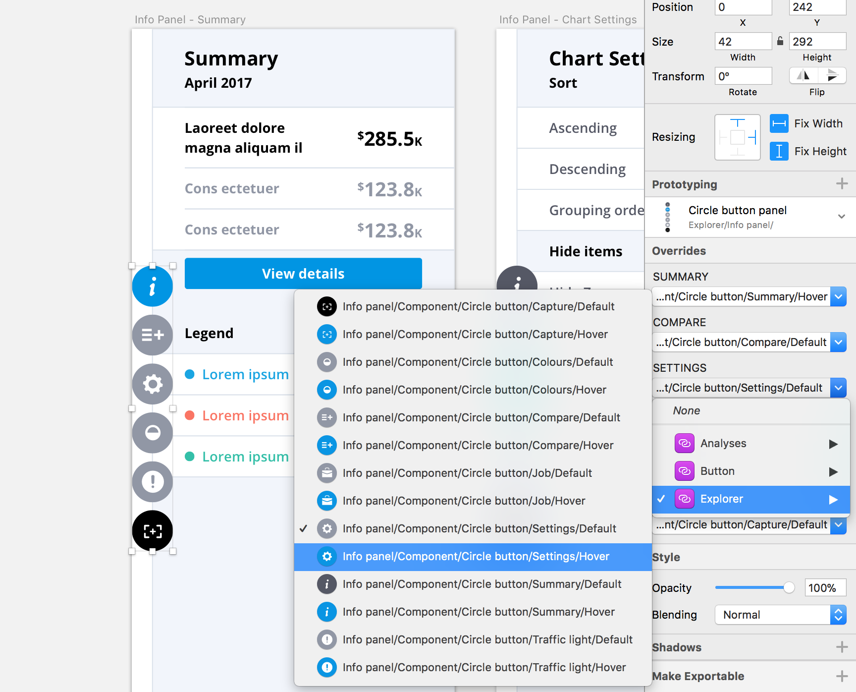 image of a UI component in detail on Sketch